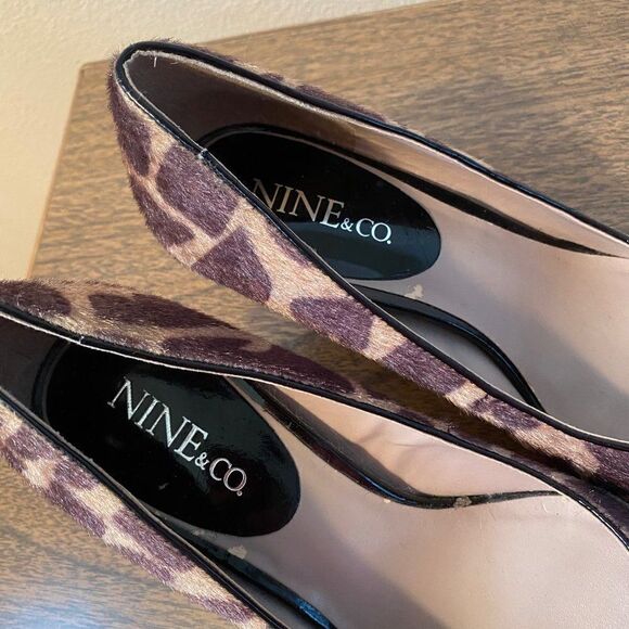 Nine & Co Leather Faux Animal Pattern Pumps SZ 5 - Picture 6 of 12